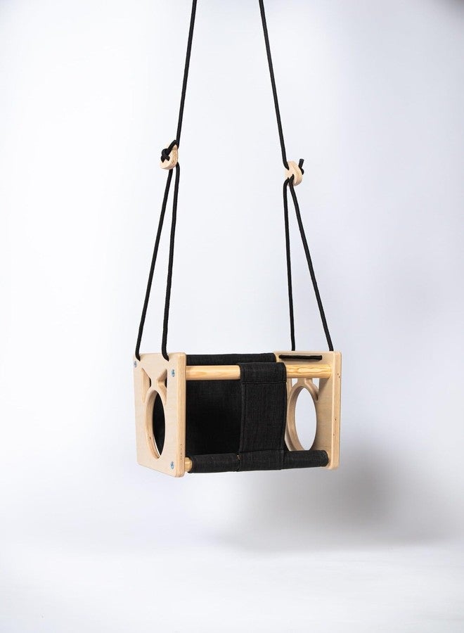 Keebori Montessori Wooden Baby Swing Seat - Indoor Toddler Hanging Chair with Safety Harness -Modern Wood Baby Swing & Wood Swing for Babies (Mini Shape) by KEEBORI - Image 5
